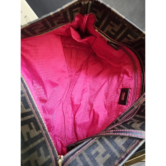 Fendi Zucca Coated Canvas Spalmati Roll Shopper Tote Brown - Picture 15 of 15